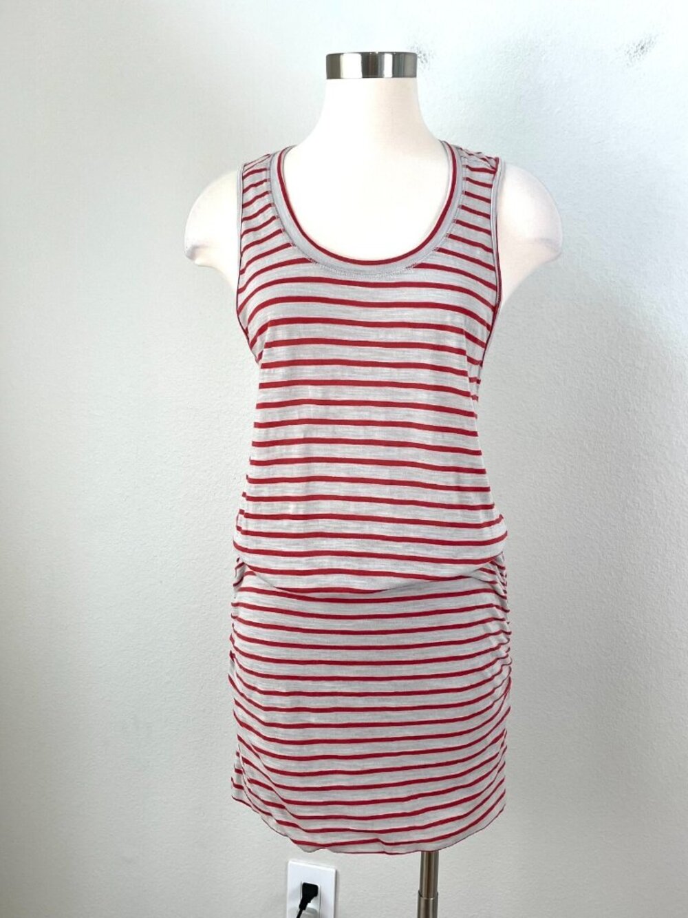 Monrow Womens Medium Stripe Tank‎ Dress Sleeveless Casual Stretch